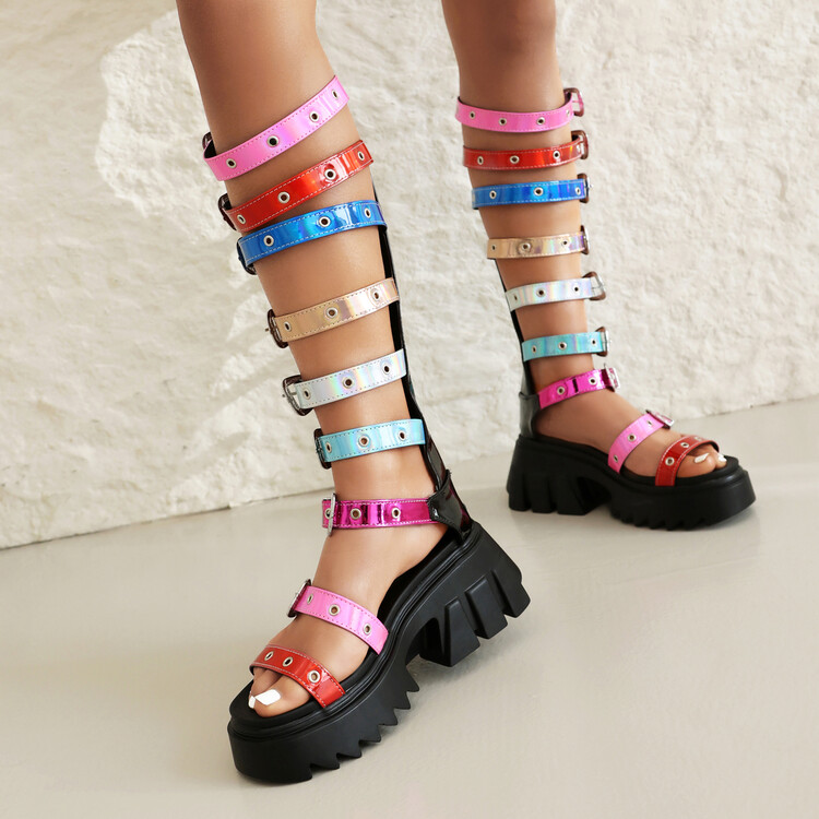 colorful-high-heel-platform-sandals-with-buckle-strap_1