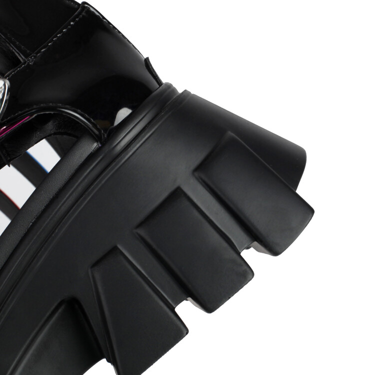 Colorful High Heel Platform Sandals with Buckle Strap - Image 5
