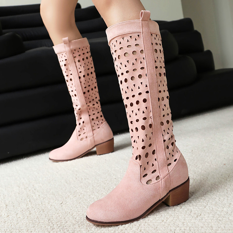 Roman Sandals with Embroidered Suede Upper and Chunky Mid Heel - Style e.html - Image 3