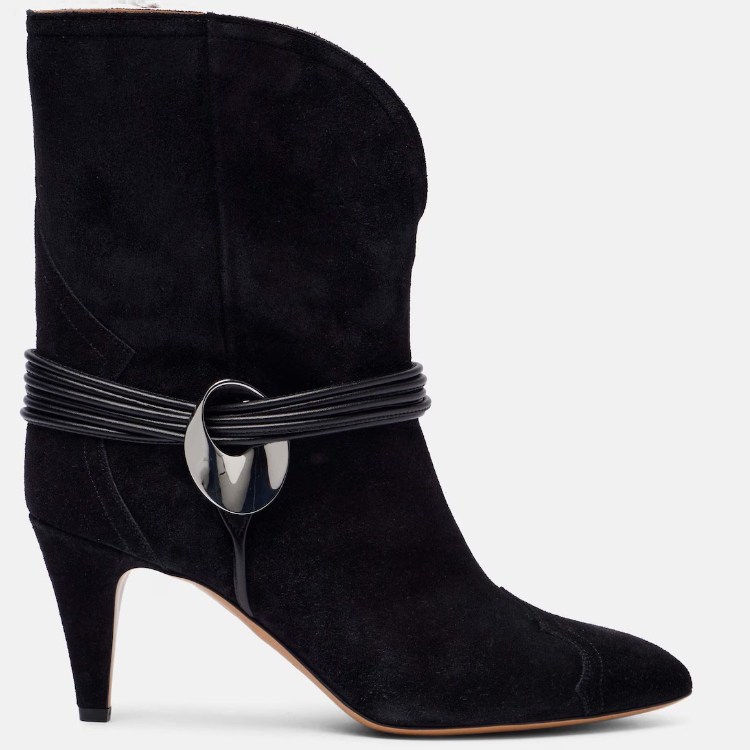 Western Boots with Embroidered Suede Finish and High Heel - Image 3