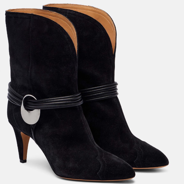 Western Boots with Embroidered Suede Finish and High Heel - Image 5