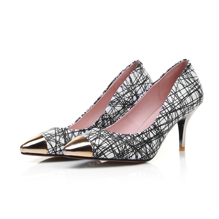 Women's White Pointed Toe T-Strap High Heel Pumps